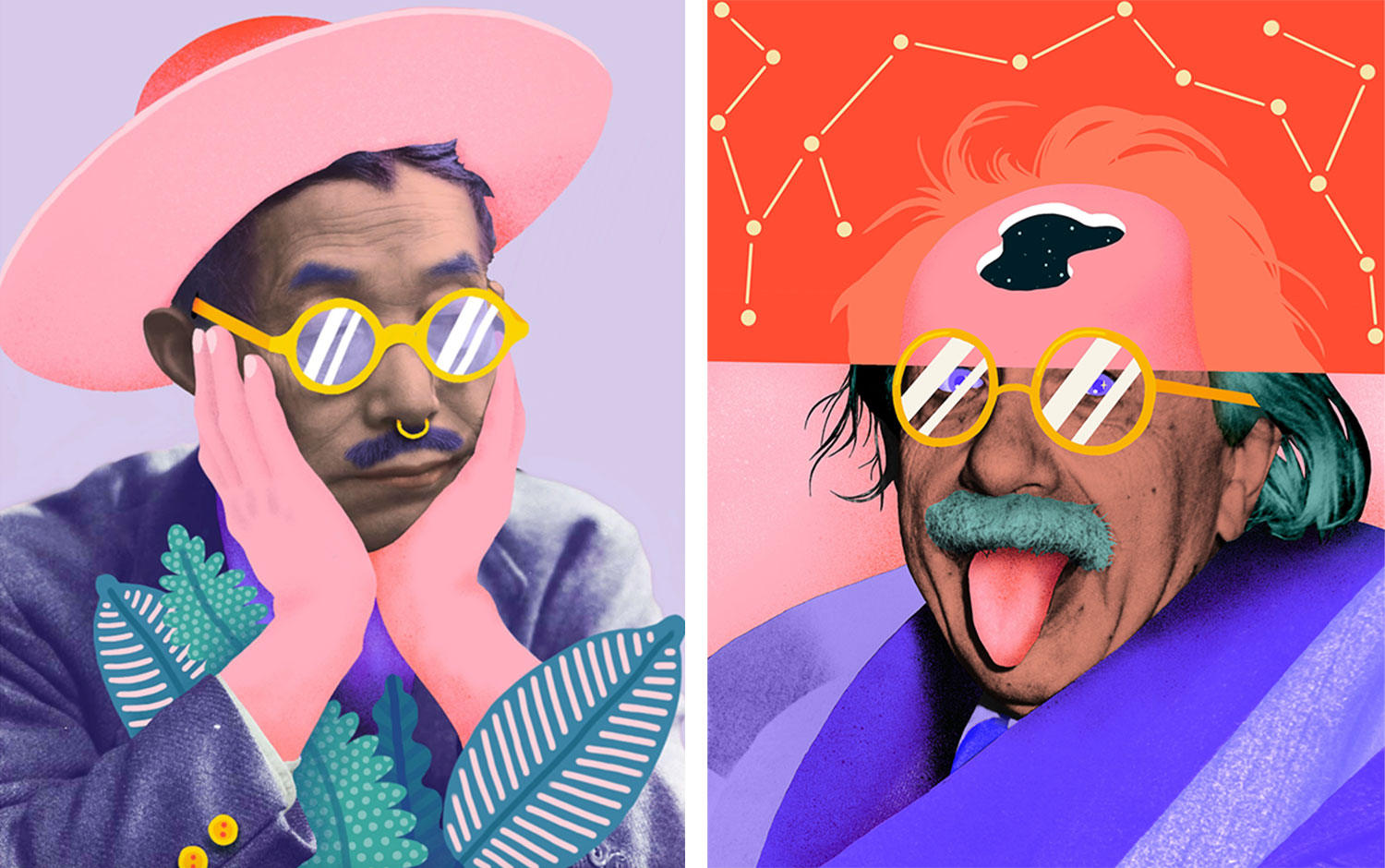 Doodles on portraits by Sofia Ayuso